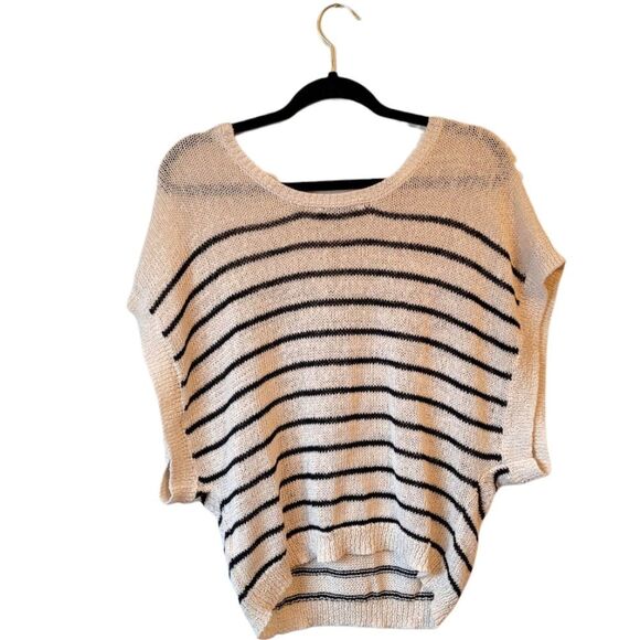 All Saints Women's Cream & Black Stripe Carova Breton Blouse Size S - Picture 2 of 6